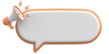 Üç boyutlu uyarı kutusu. 3B illüstrasyon.