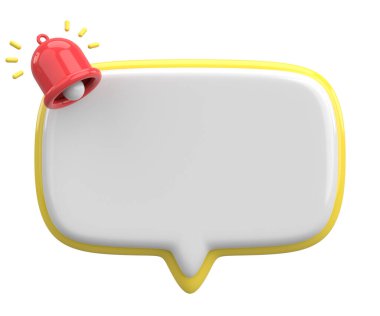 Üç boyutlu uyarı kutusu. 3B illüstrasyon.