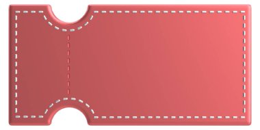 3 boyutlu kupon etiketi. 3B illüstrasyon.