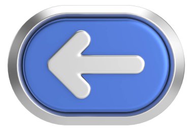 Önceki düğme. Arka düğme. 3B illüstrasyon.