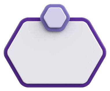 Üç boyutlu uyarı kutusu. Boş mesaj kutusu. 3B illüstrasyon.