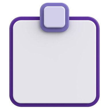 Üç boyutlu uyarı kutusu. Boş mesaj kutusu. 3B illüstrasyon.