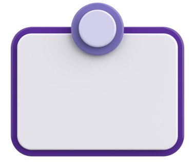 Üç boyutlu uyarı kutusu. Boş mesaj kutusu. 3B illüstrasyon.