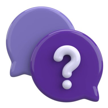 Soru işareti işareti. 3B illüstrasyon.