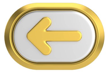 Önceki düğme. Arka düğme. 3B illüstrasyon.