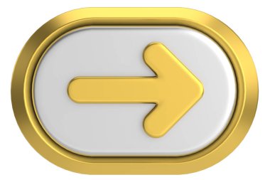 Sonraki düğme. Devam et düğmesi. 3B illüstrasyon.