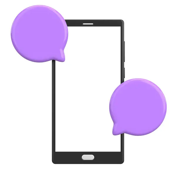 Üç boyutlu akıllı telefon çerçevesi. Mobil cihaz Mockup. 3B illüstrasyon.