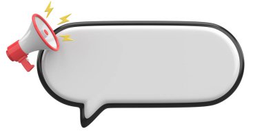 Üç boyutlu uyarı kutusu. 3B illüstrasyon.