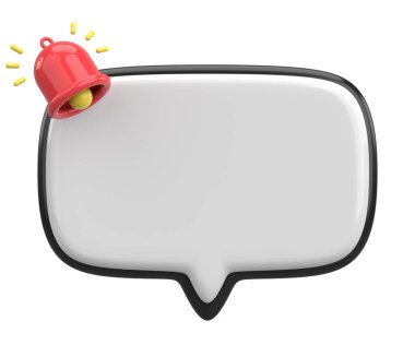 Üç boyutlu uyarı kutusu. 3B illüstrasyon.