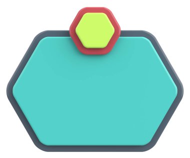 Üç boyutlu uyarı kutusu. Boş mesaj kutusu. 3B illüstrasyon.