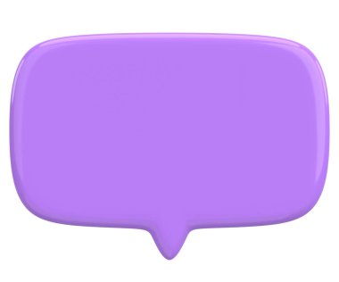 Konuşma balonu. Mesaj kutusu. 3B illüstrasyon.