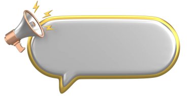 Üç boyutlu uyarı kutusu. 3B illüstrasyon.