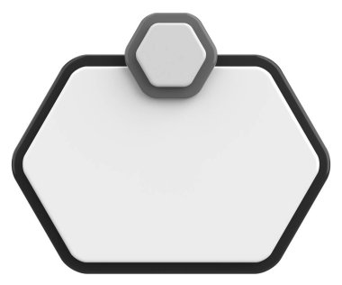 Üç boyutlu uyarı kutusu. Boş mesaj kutusu. 3B illüstrasyon.