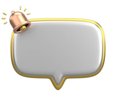 Üç boyutlu uyarı kutusu. 3B illüstrasyon.