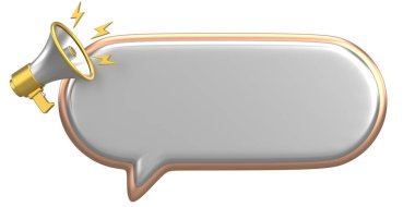 Üç boyutlu uyarı kutusu. 3B illüstrasyon.