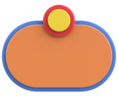 Üç boyutlu uyarı kutusu. Boş mesaj kutusu. 3B illüstrasyon.