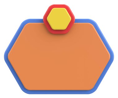 Üç boyutlu uyarı kutusu. Boş mesaj kutusu. 3B illüstrasyon.