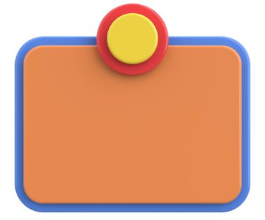 Üç boyutlu uyarı kutusu. Boş mesaj kutusu. 3B illüstrasyon.