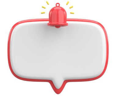 Üç boyutlu uyarı kutusu. 3B illüstrasyon.