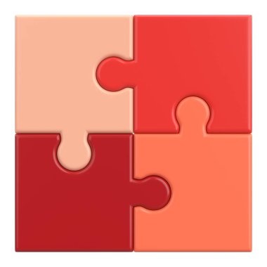 Üç boyutlu bulmaca. Üç boyutlu simge. 3B illüstrasyon.