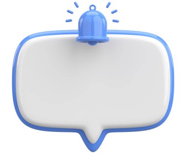 Üç boyutlu uyarı kutusu. 3B illüstrasyon.