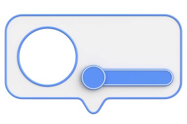 Profil kutusu. Sosyal medya profili. 3B illüstrasyon.