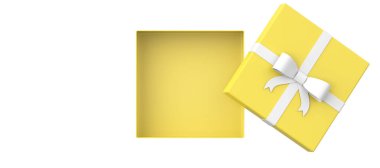 Hediye Kutusu açıldı. Üç boyutlu hediye kutusu. 3B illüstrasyon.