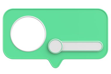 Profil kutusu. Sosyal medya profili. 3B illüstrasyon.