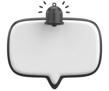 Üç boyutlu uyarı kutusu. 3B illüstrasyon.