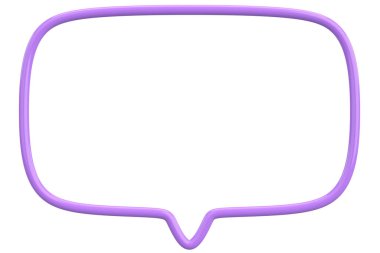 Konuşma balonu. Mesaj kutusu. 3B illüstrasyon.