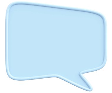 Konuşma balonu. Mesaj kutusu. 3B illüstrasyon.