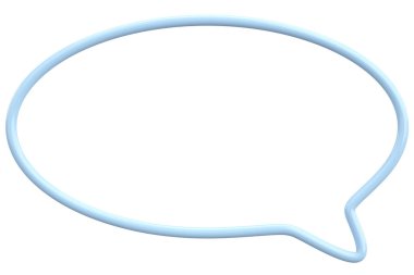 Konuşma balonu. Mesaj kutusu. 3B illüstrasyon.