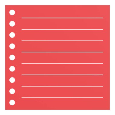 Üç boyutlu not defteri. Yapışkan bir not. 3B illüstrasyon.