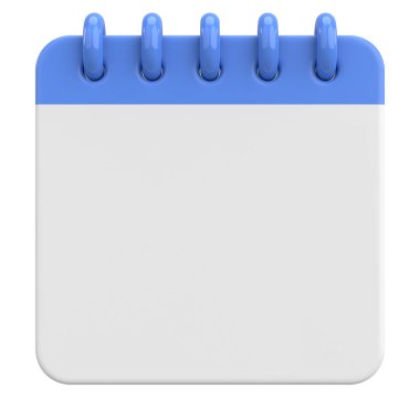 Boş takvim. Üç boyutlu takvim. 3B illüstrasyon.