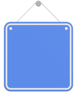 Boş Asılma İşareti. 3B Görüntü.