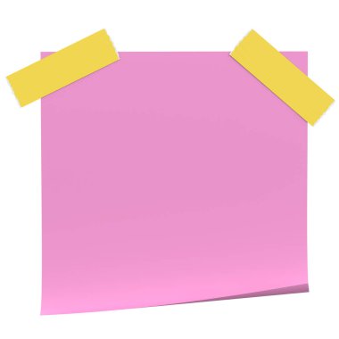 Üç boyutlu not defteri. Yapışkan bir not. 3B illüstrasyon.