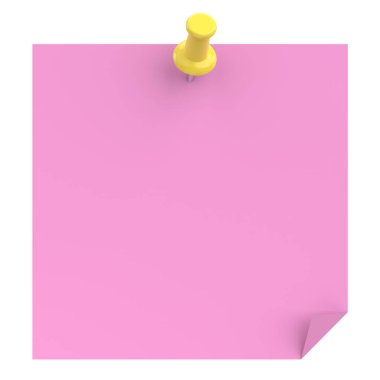 Üç boyutlu not defteri. Yapışkan bir not. 3B illüstrasyon.