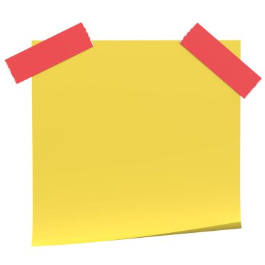 Üç boyutlu not defteri. Yapışkan bir not. 3B illüstrasyon.