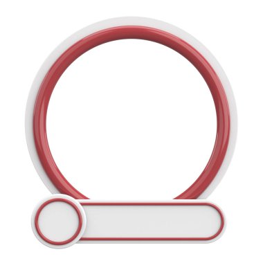 Sosyal medya için profil çerçevesi. 3B illüstrasyon.