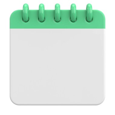 Boş takvim. Üç boyutlu takvim. 3B illüstrasyon.