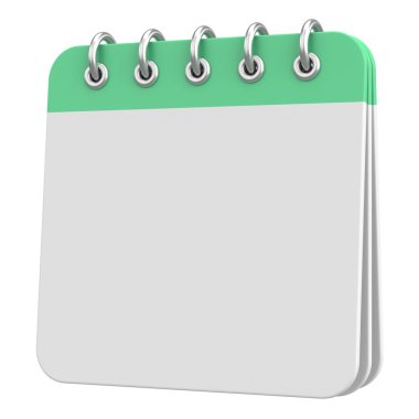 Boş takvim. Üç boyutlu takvim. 3B illüstrasyon.