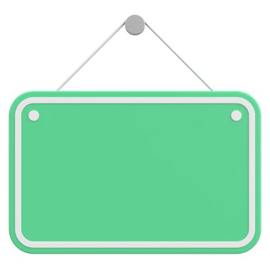 Boş Asılma İşareti. 3B Görüntü.