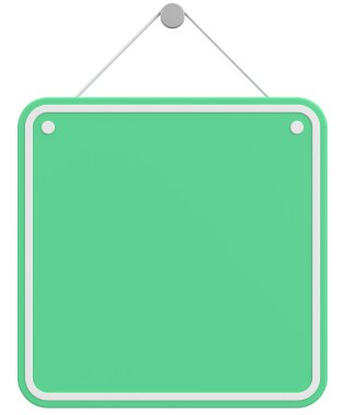 Boş Asılma İşareti. 3B Görüntü.