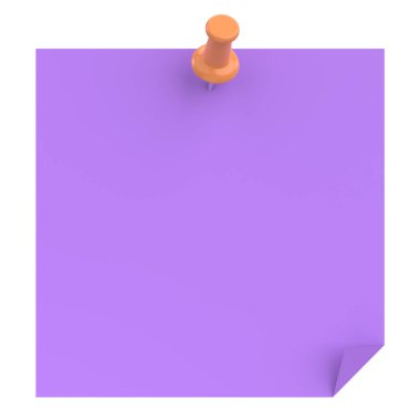 Üç boyutlu not defteri. Yapışkan bir not. 3B illüstrasyon.