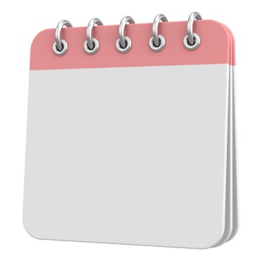 Boş takvim. Üç boyutlu takvim. 3B illüstrasyon.