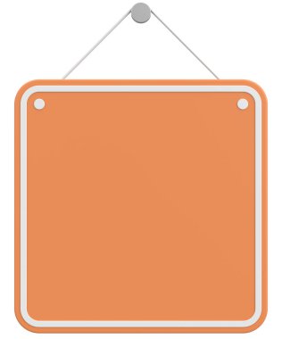 Boş Asılma İşareti. 3B Görüntü.