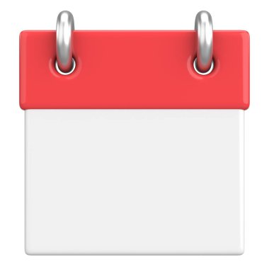 Boş takvim. Üç boyutlu takvim. 3B illüstrasyon.