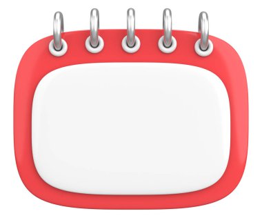 Boş takvim. Üç boyutlu takvim. 3B illüstrasyon.