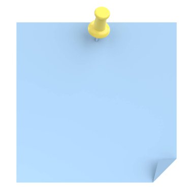 Üç boyutlu not defteri. Yapışkan bir not. 3B illüstrasyon.