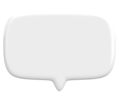 Konuşma balonu. Mesaj kutusu. 3B illüstrasyon.